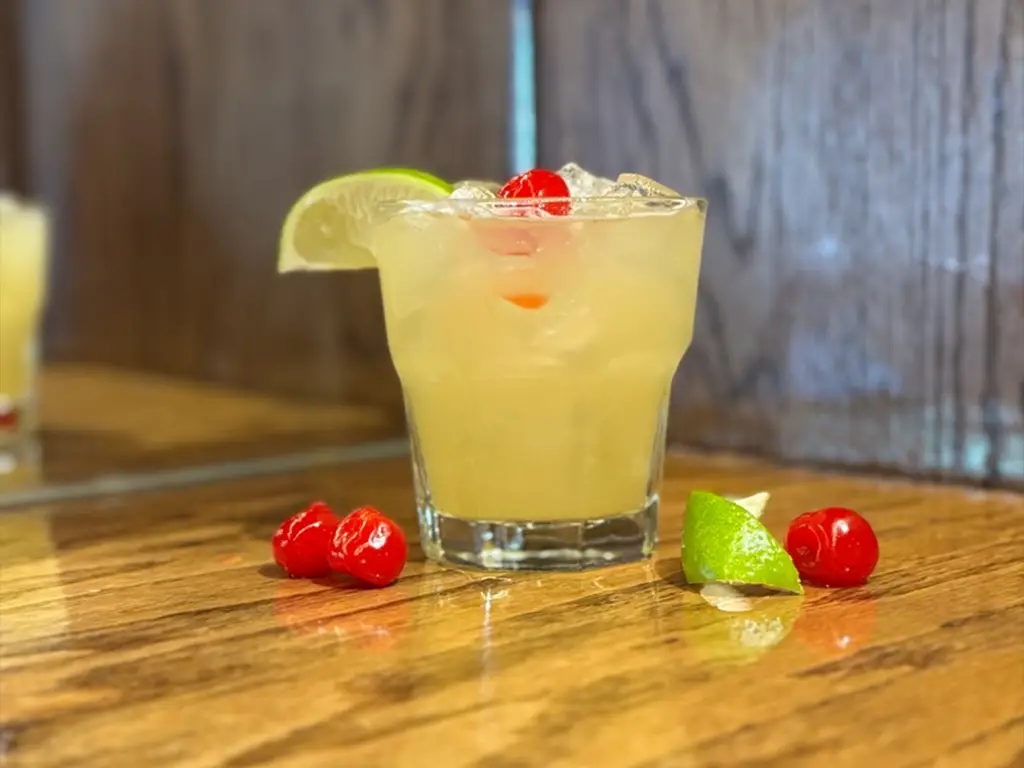 Lime and cherry mocktail at Morton's Tavern in Fort Worth